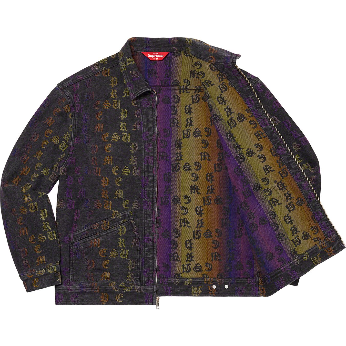 Gradient Jacquard Denim Work Jacket