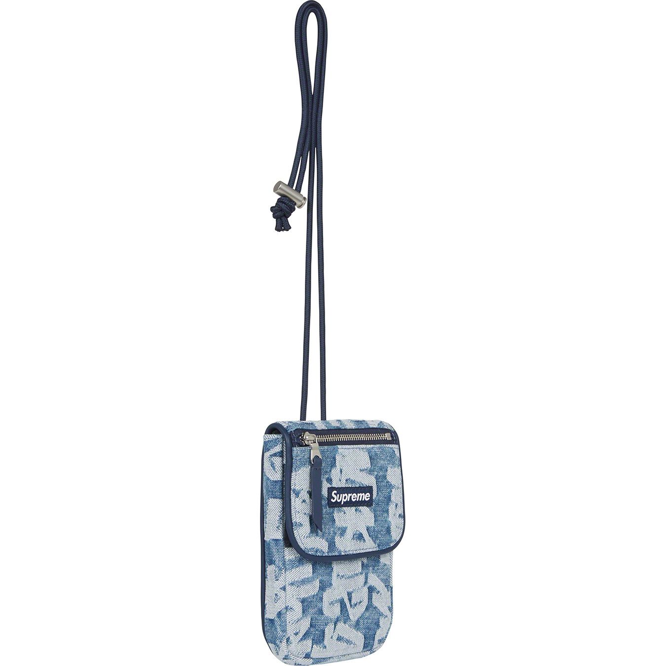 Fat Tip Jacquard Denim Neck Pouch