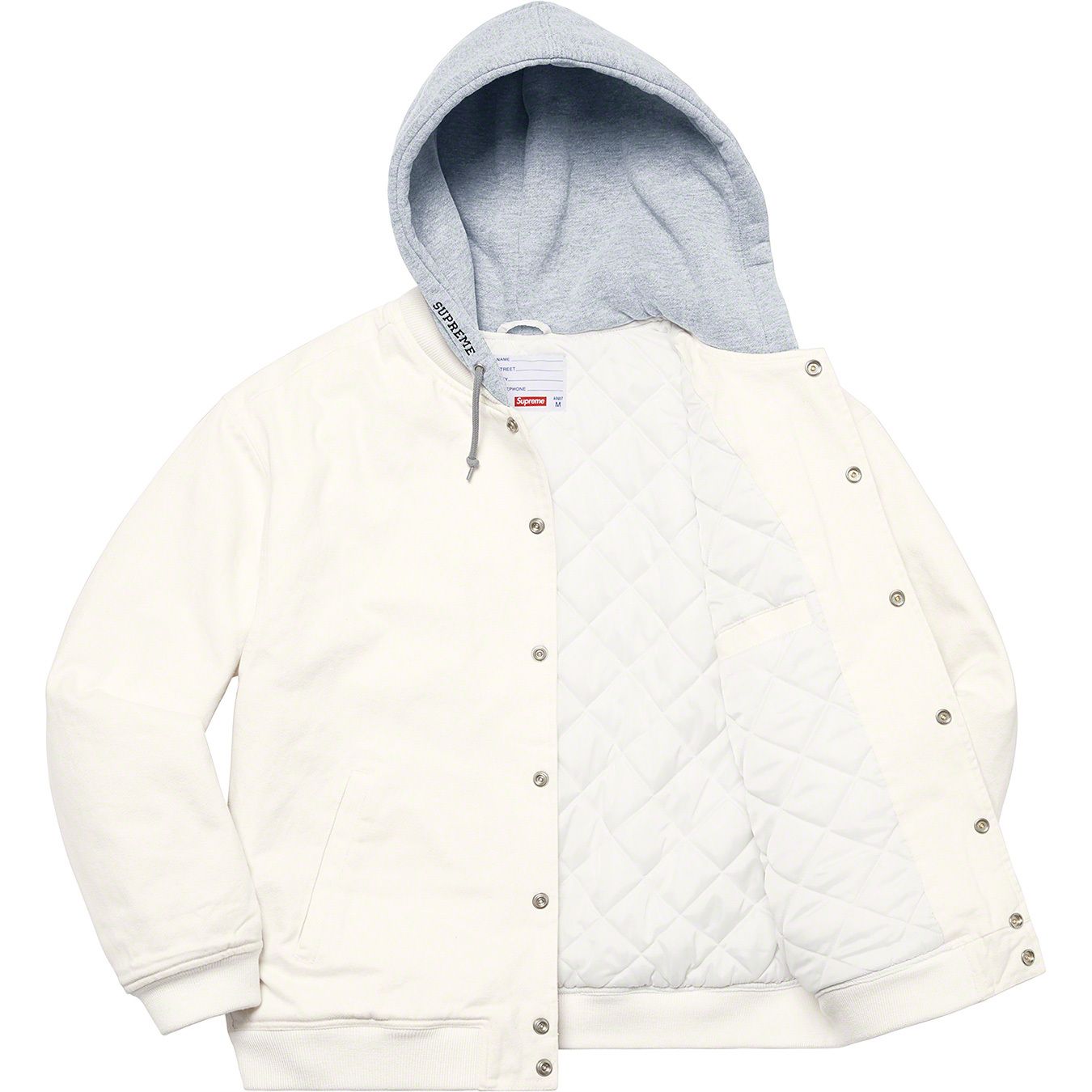 Hooded Twill Varsity Jacket