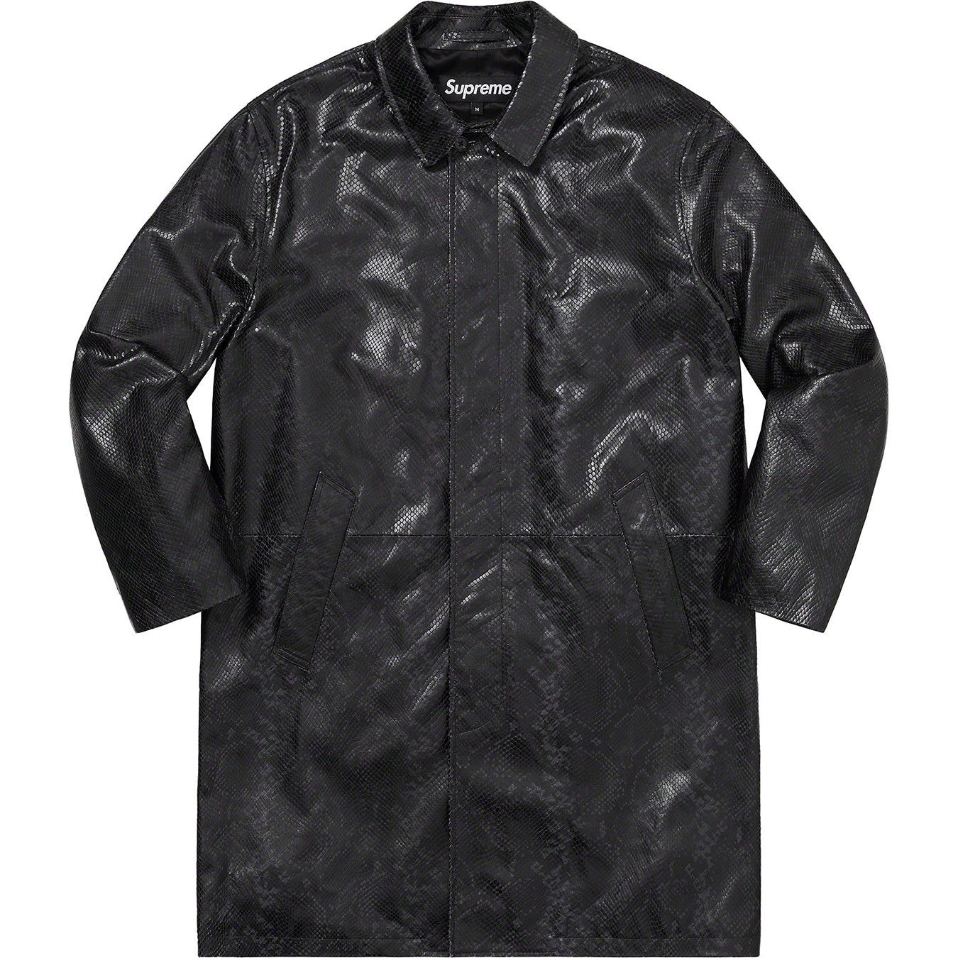 Leather Snake Trench Coat