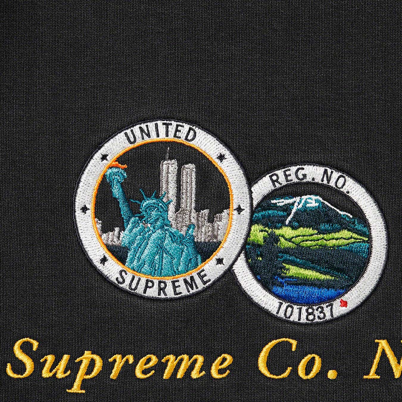 Denim Collar Half Zip Sweatshirt