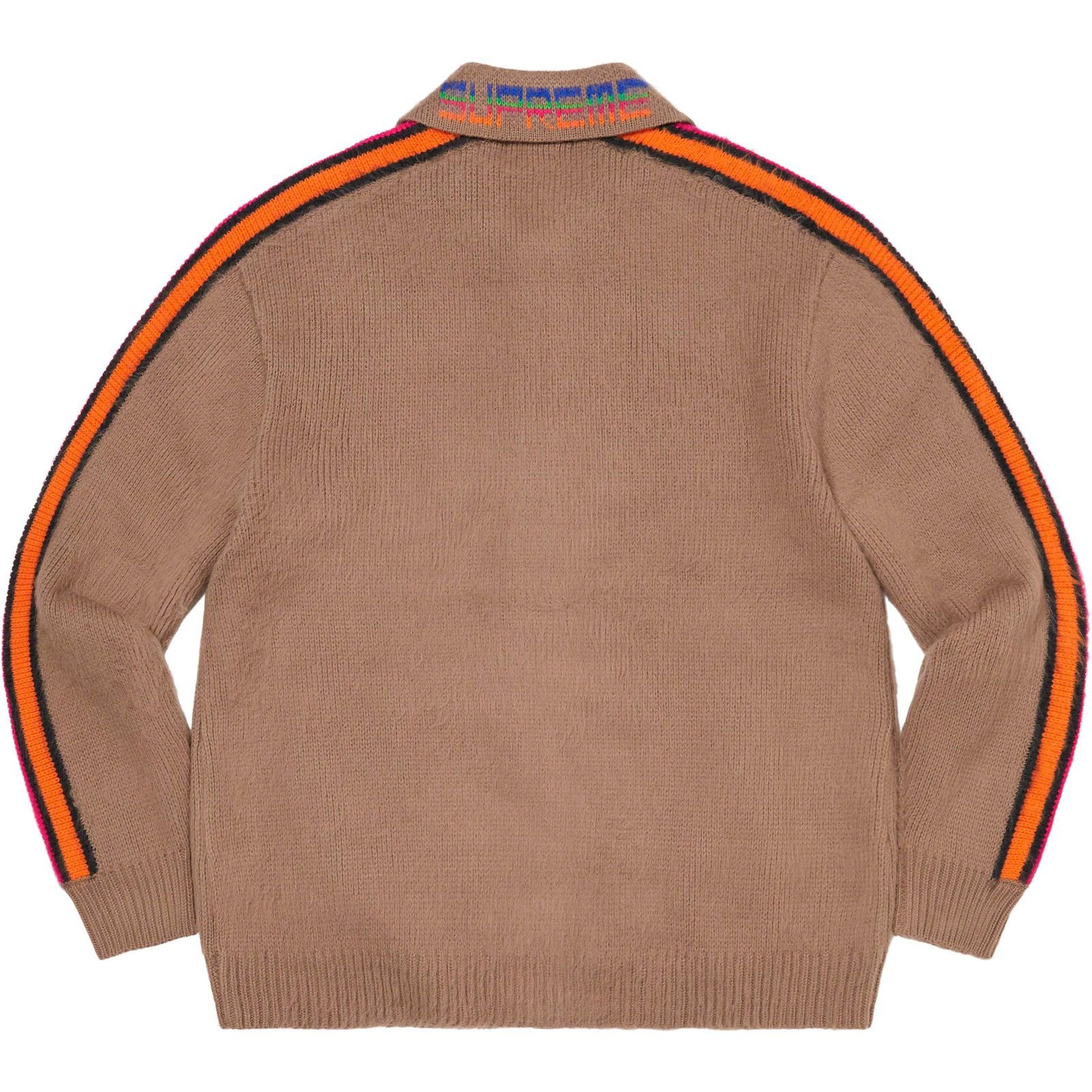 Sleeve Stripe Zip Up Sweater