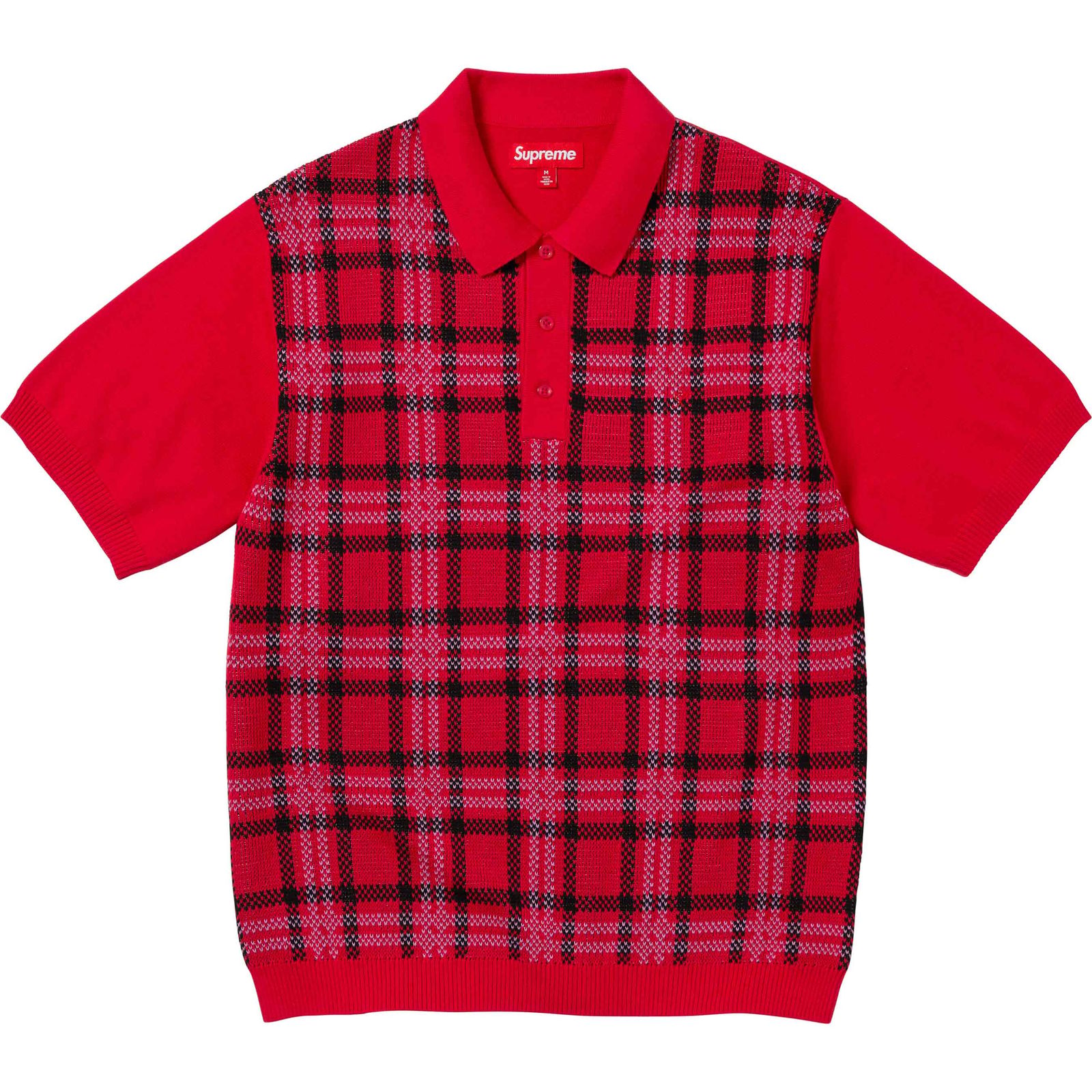 Plaid Knit S/S Polo