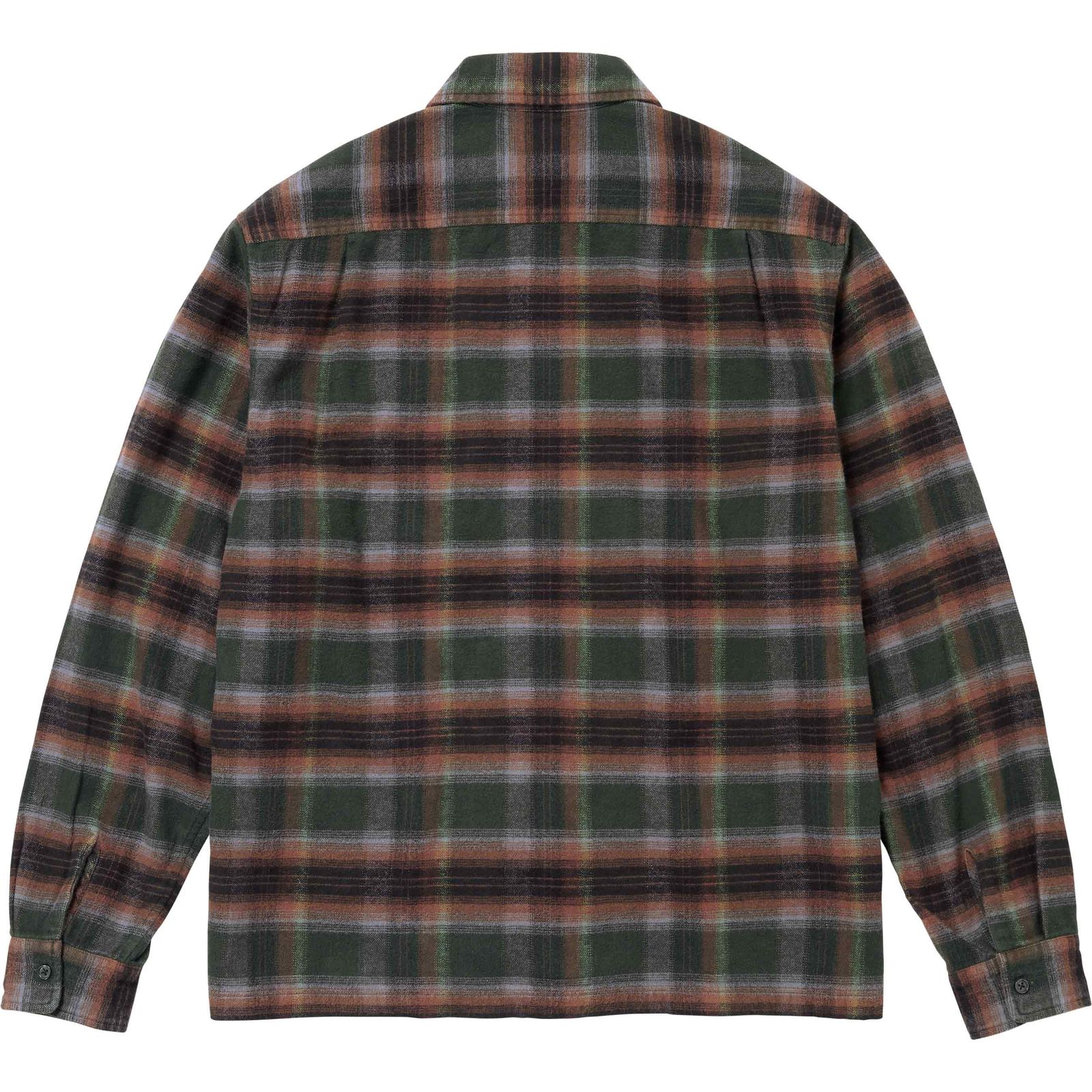 Shadow Plaid Flannel Zip Up Shirt