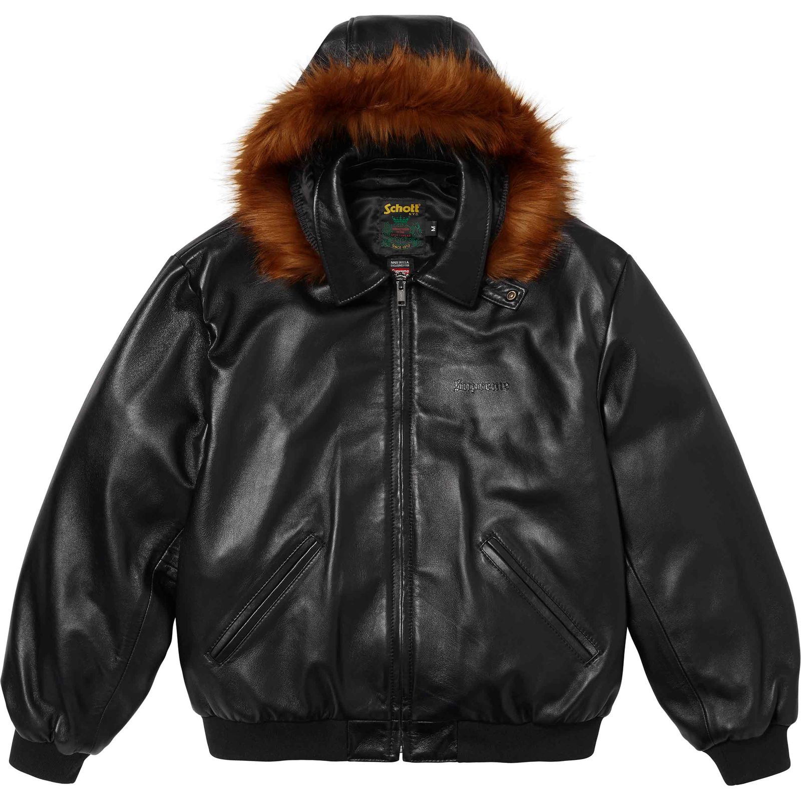 Supreme®/Schott® Hooded Leather Bomber Jacket