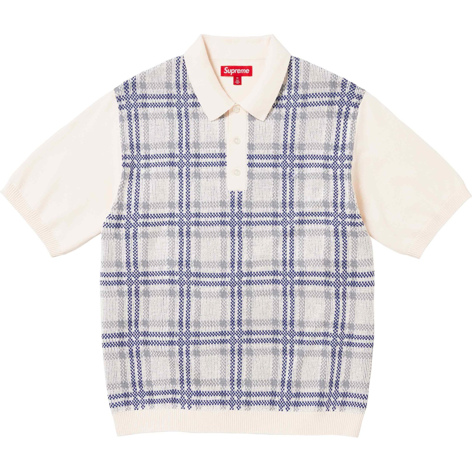 Plaid Knit S/S Polo