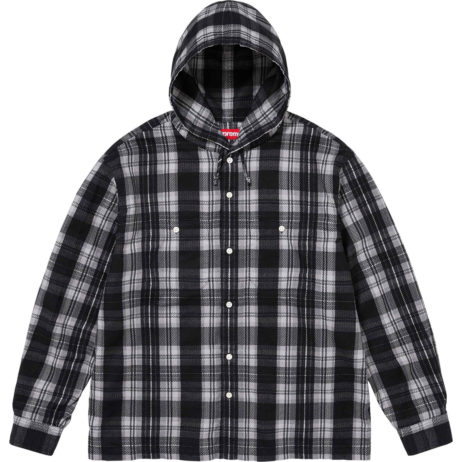 Printed Hooded Flannel Shirt