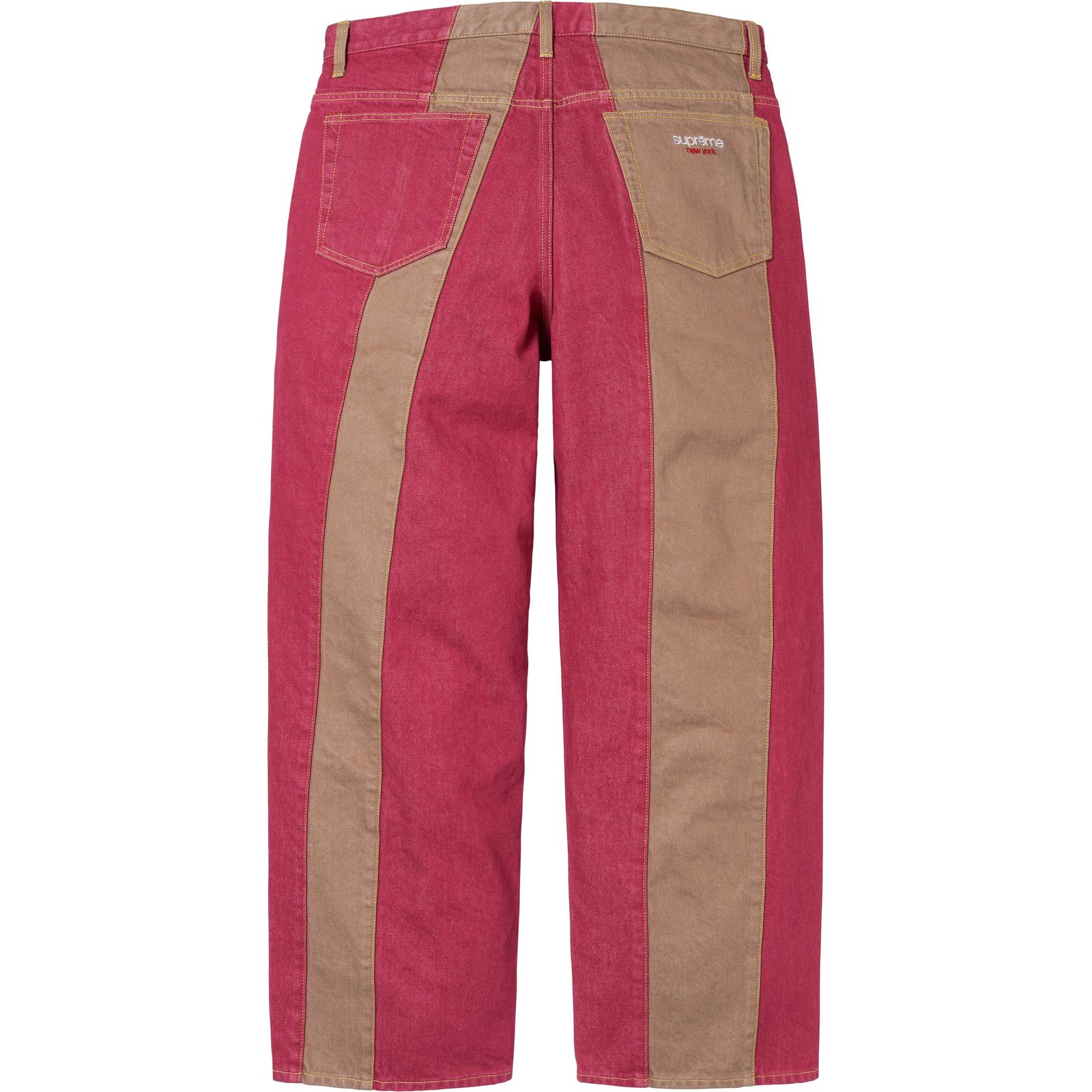 Paneled Stripe Baggy Jean