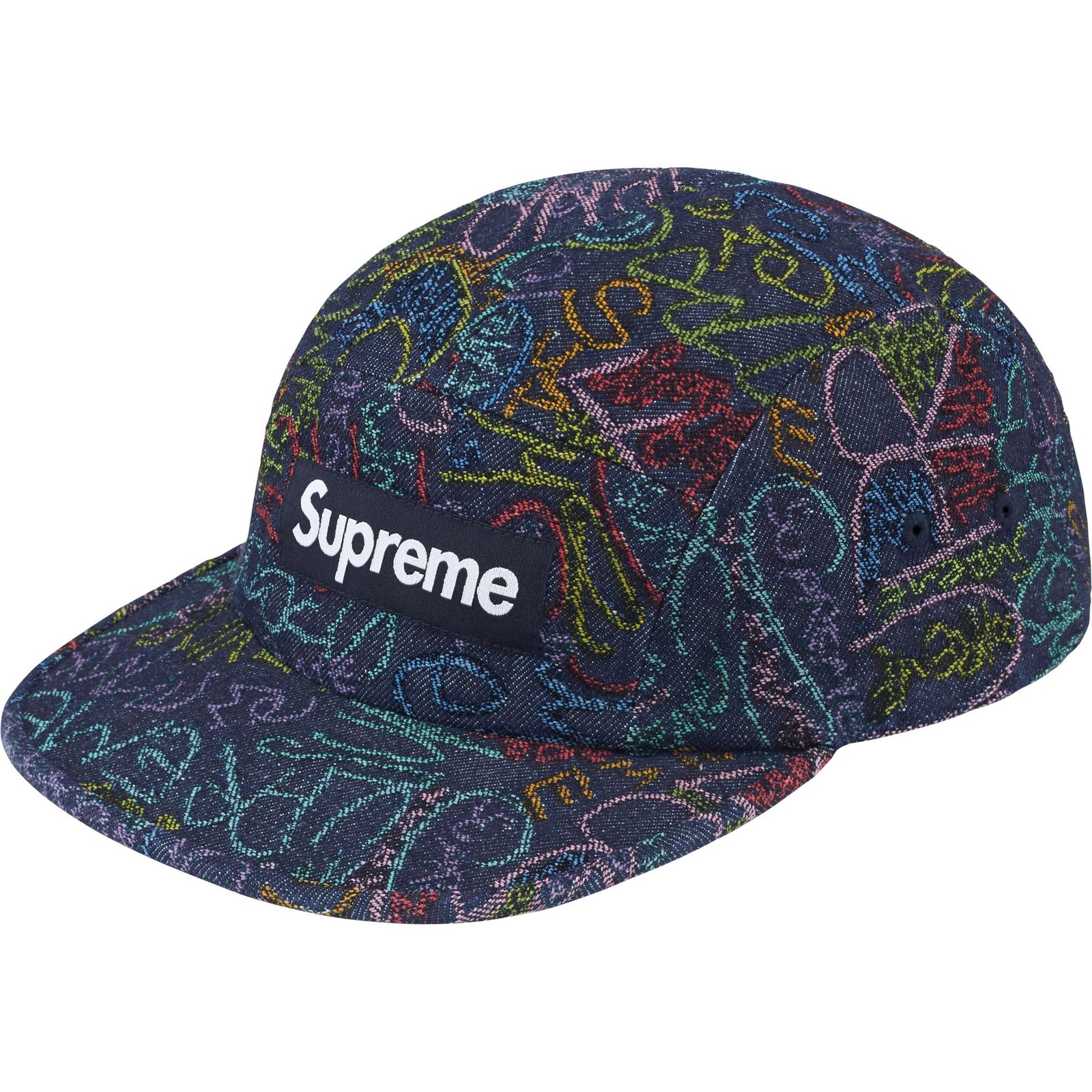 Handwriting Denim Camp Cap