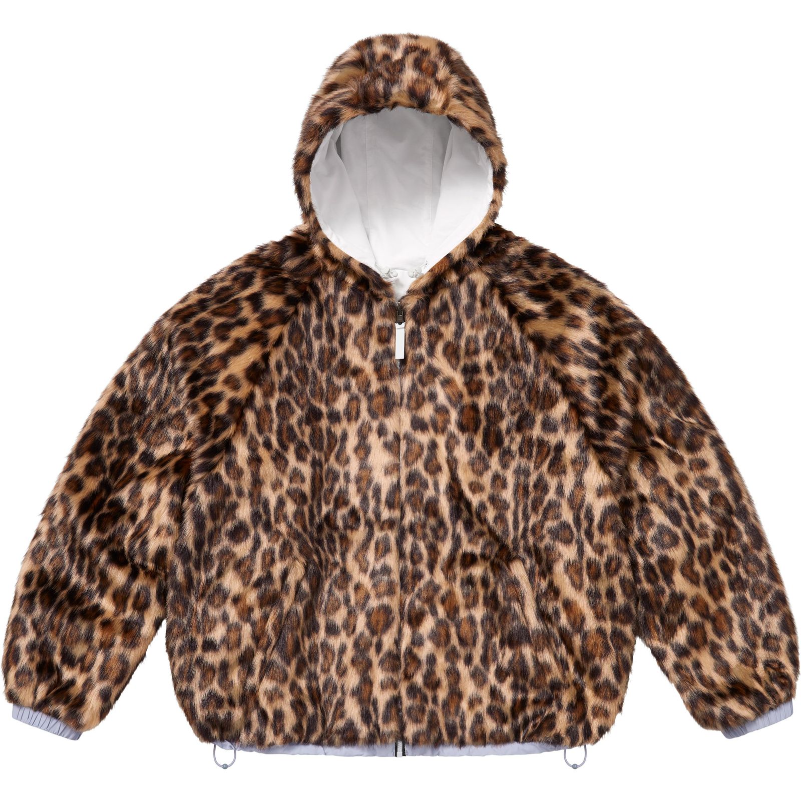 Faux Fur Reversible Hooded Track Jacket