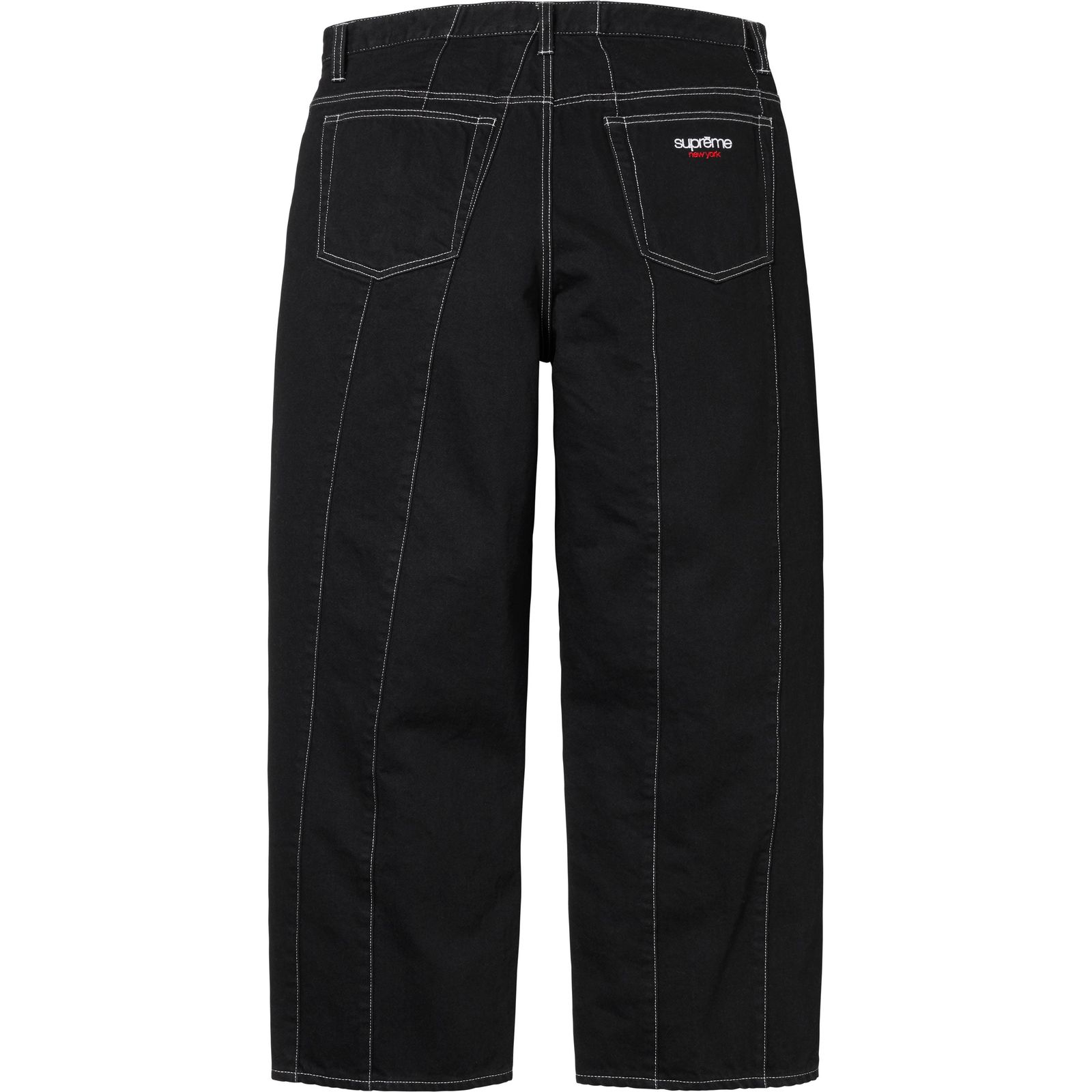 Paneled Stripe Baggy Jean