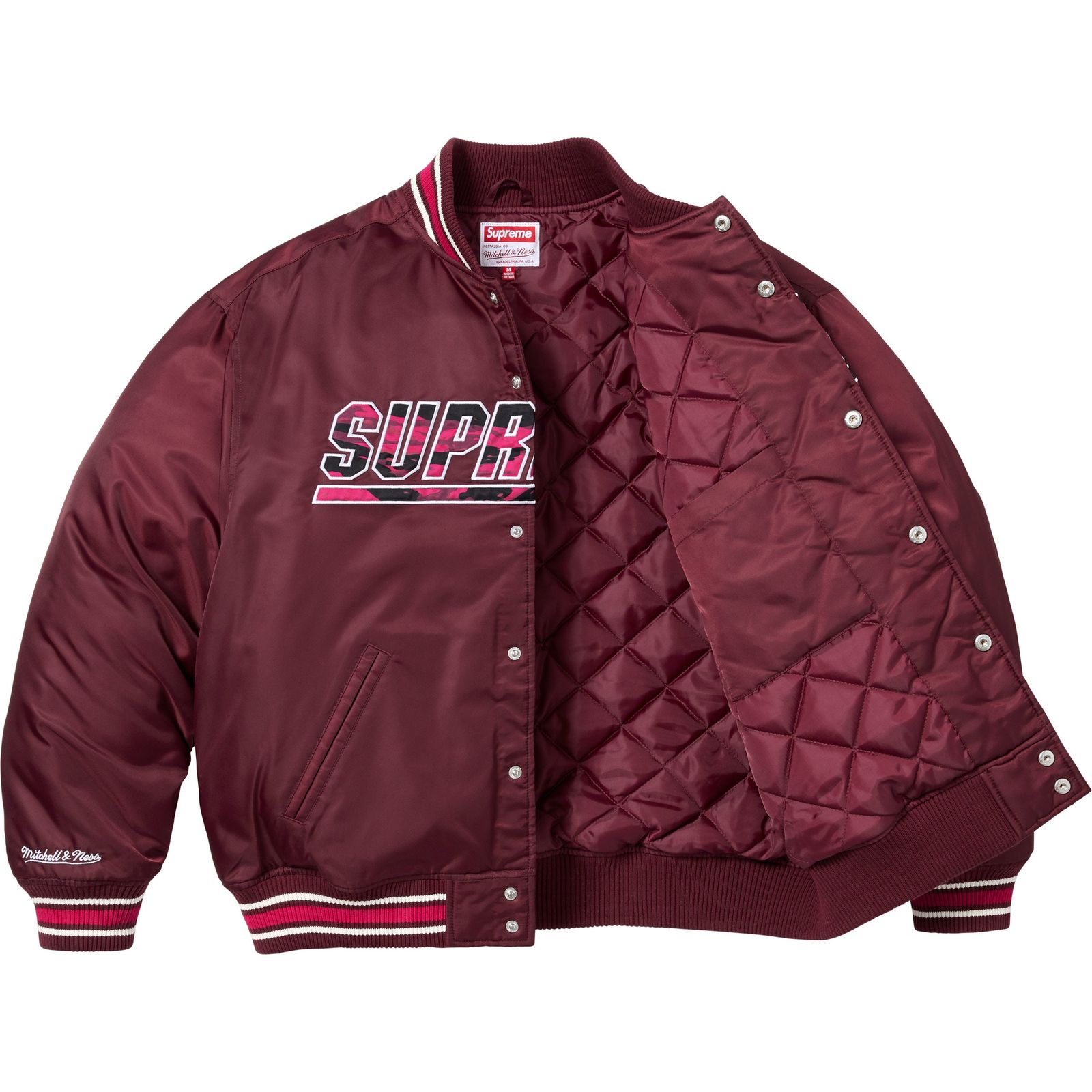 Supreme®/Mitchell & Ness® Camo Logo Varsity Jacket