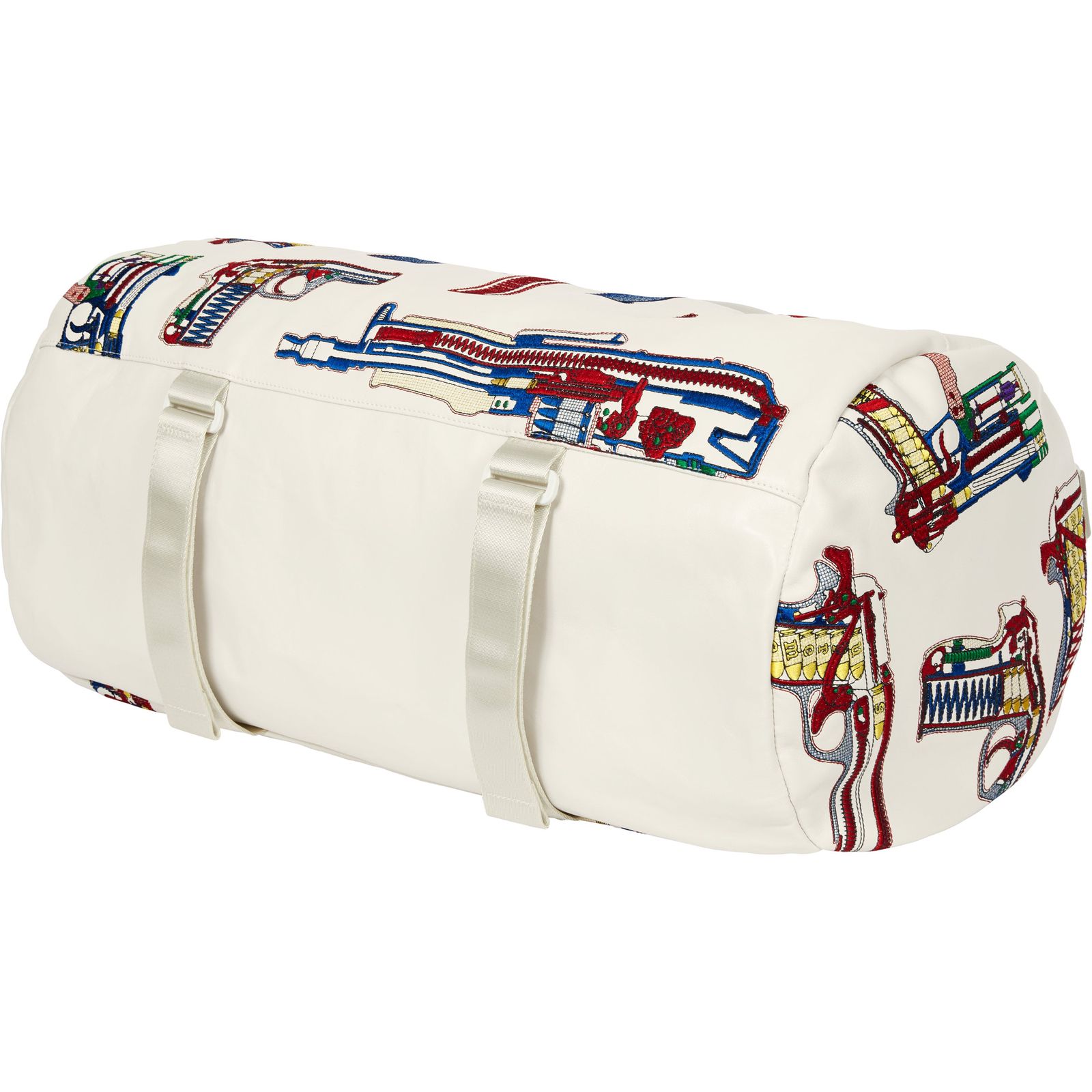 Guns Embroidered Leather Duffle Bag