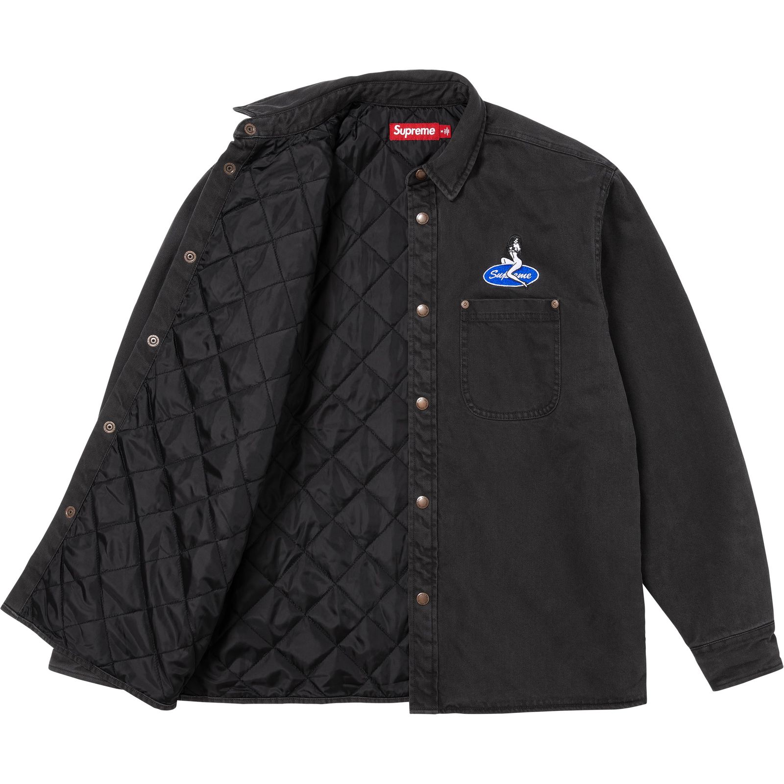 Quilted Lined Denim Snap Shirt