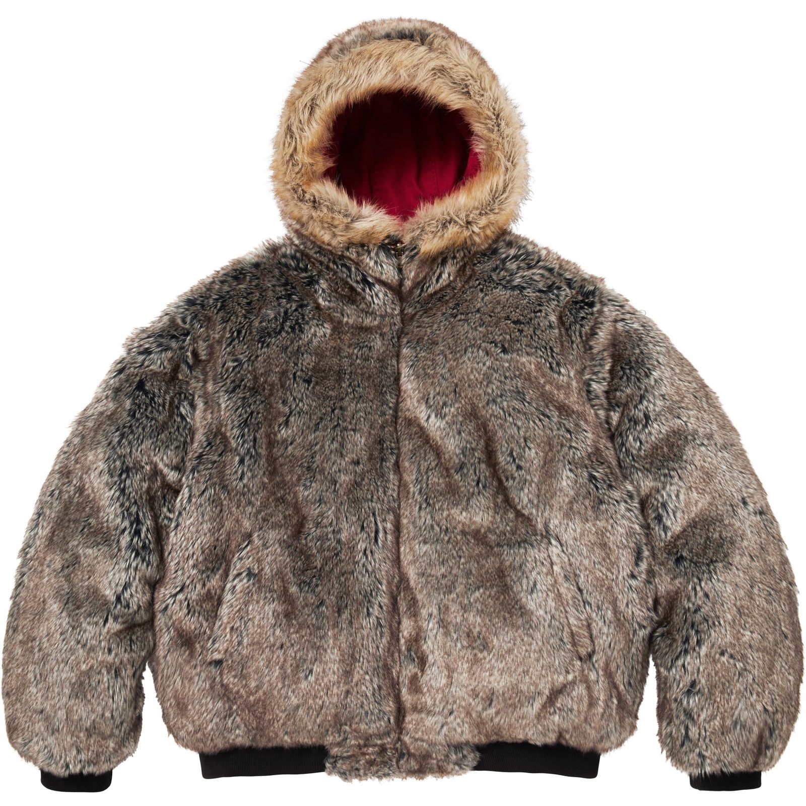Reversible Faux Fur Hooded Work Jacket