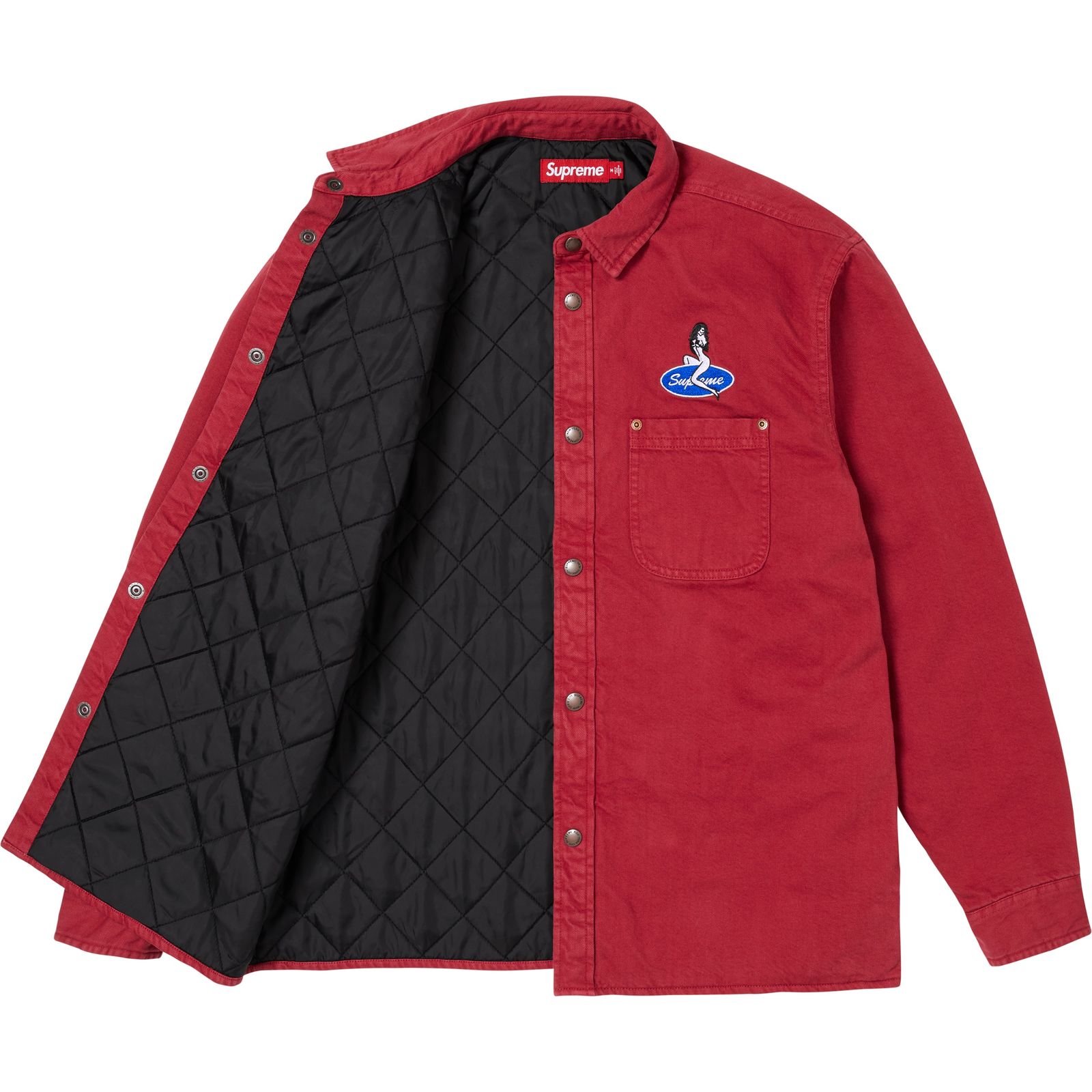 Quilted Lined Denim Snap Shirt