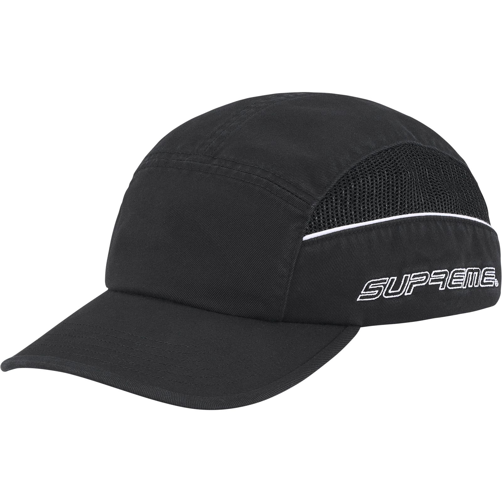 Side Mesh Piping Camp Cap