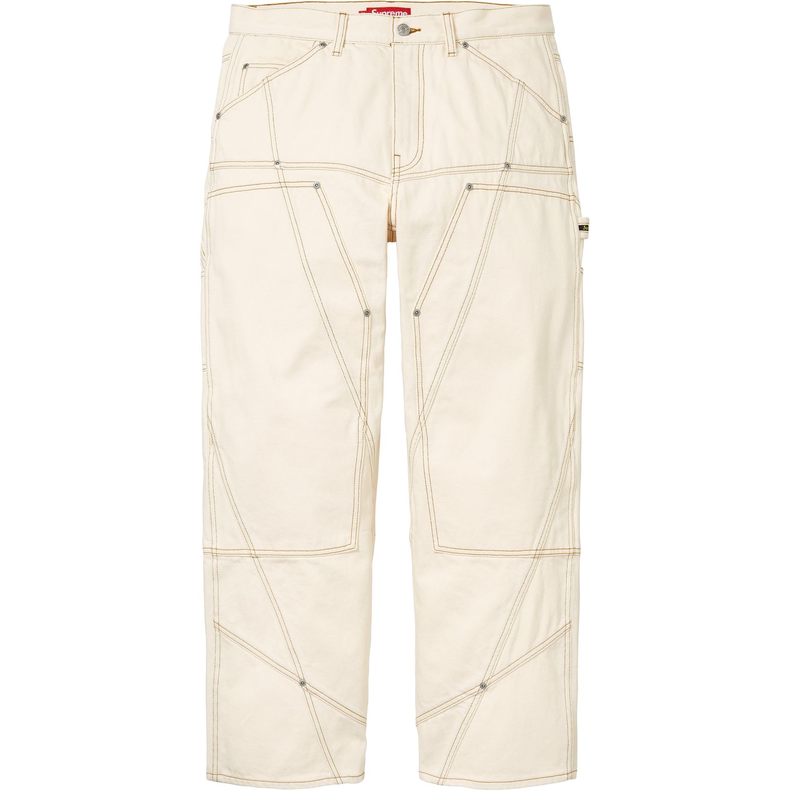 Contrast Stitch Double Knee Painter Jean