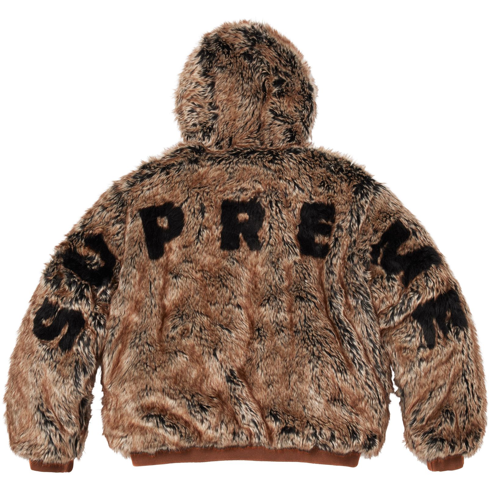 Reversible Faux Fur Hooded Work Jacket