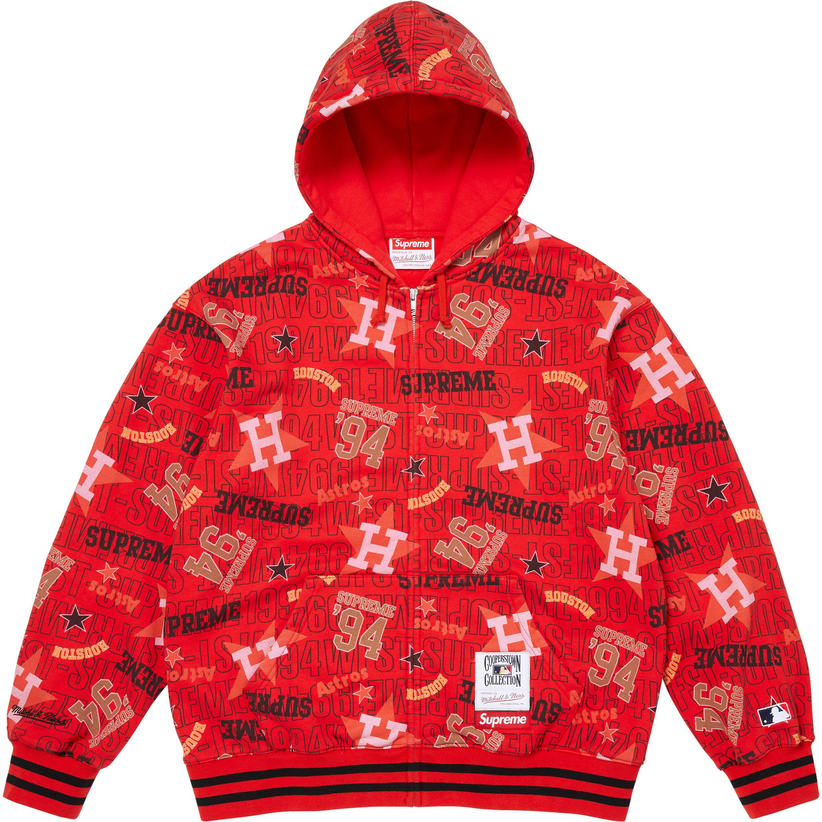 Supreme®/Mitchell & Ness® Teams Zip Up Hooded Sweatshirt