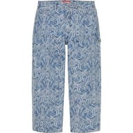 Script Jacquard Double Knee Denim Painter Pant