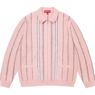Speckle Stripe Zip Up Cardigan