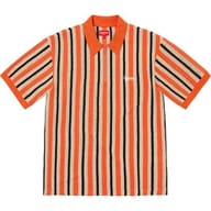 Open Knit Stripe Zip Polo