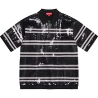 Sequin Stripe Zip Polo