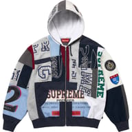 Patchwork Zip Up Hooded Sweatshirt