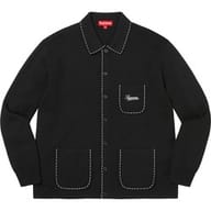 Contrast Stitch Button Up Sweater