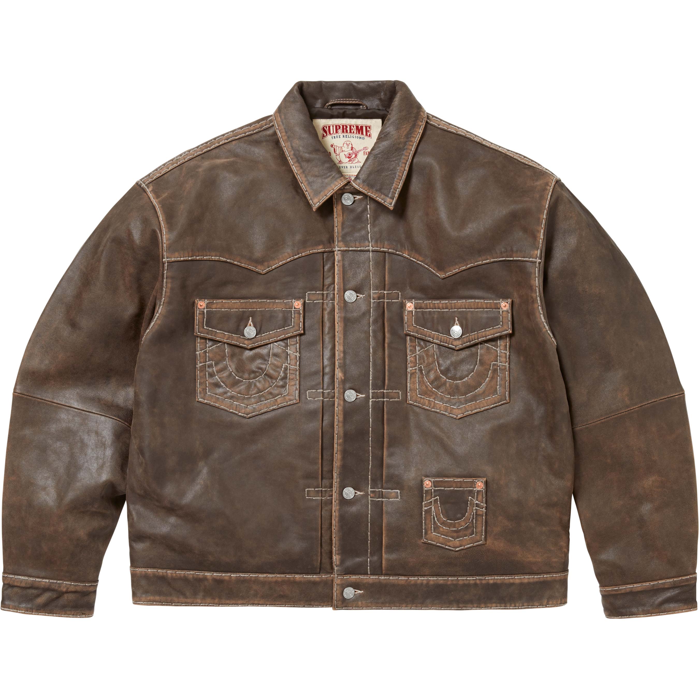 Supreme®/True Religion® Leather Trucker Jacket