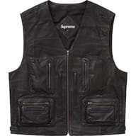 Patchwork Leather Cargo Vest