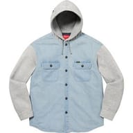 Fleece Hooded Denim Shirt