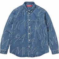 Handwriting Jacquard Denim Shirt