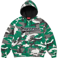 Quilted Zip Up Hooded Sweatshirt