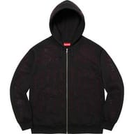 Rhinestone Zip Up Hooded Sweatshirt