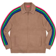 Sleeve Stripe Zip Up Sweater