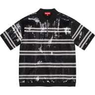 Sequin Stripe Zip Polo