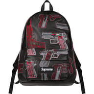 Guns Embroidered Leather Backpack