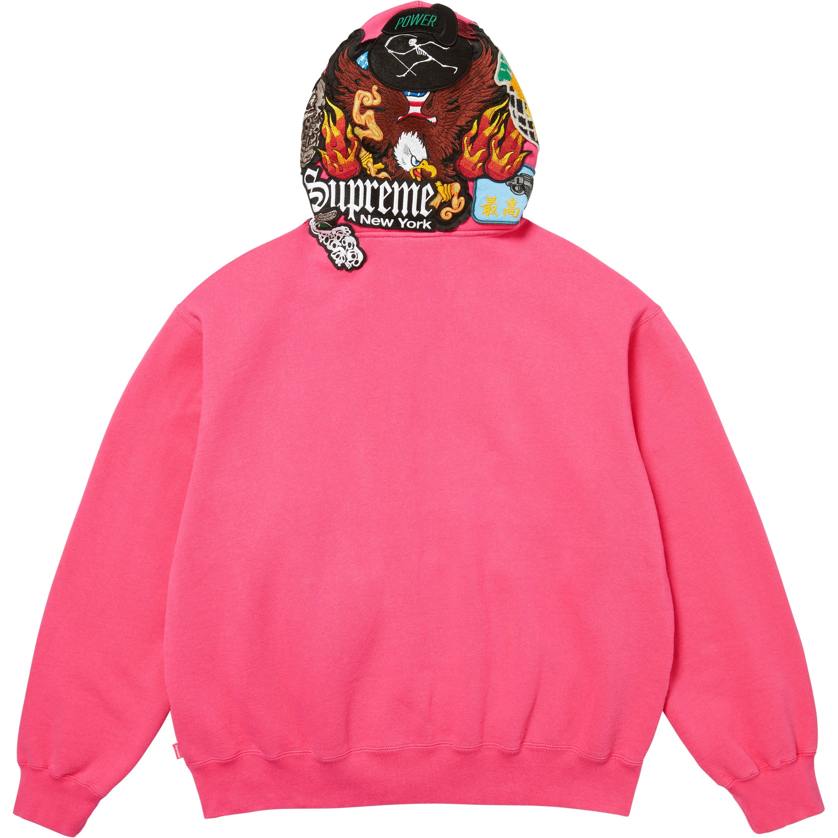 Patches Zip Up Hooded Sweatshirt