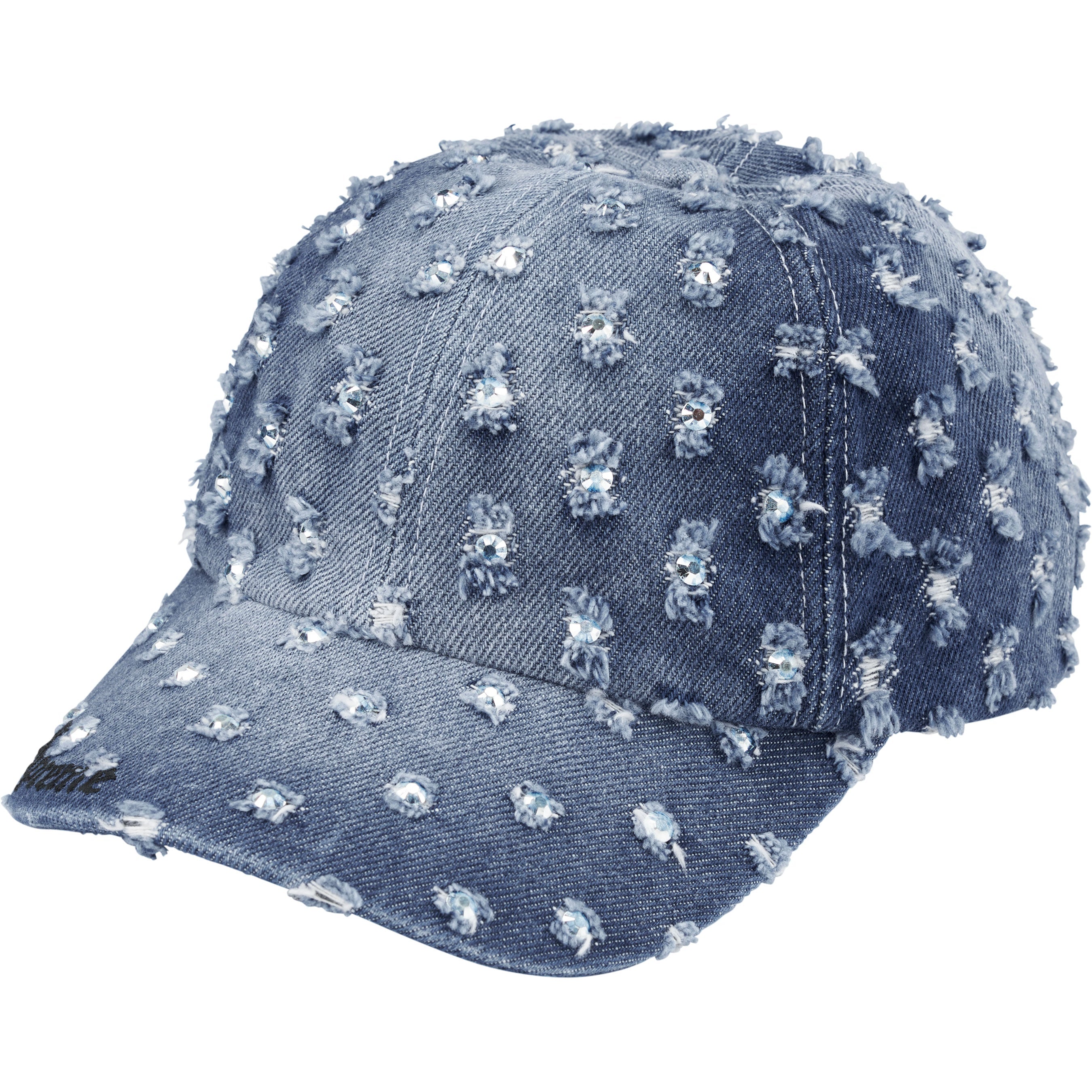 Hole Punch Rhinestone Denim 6-Panel