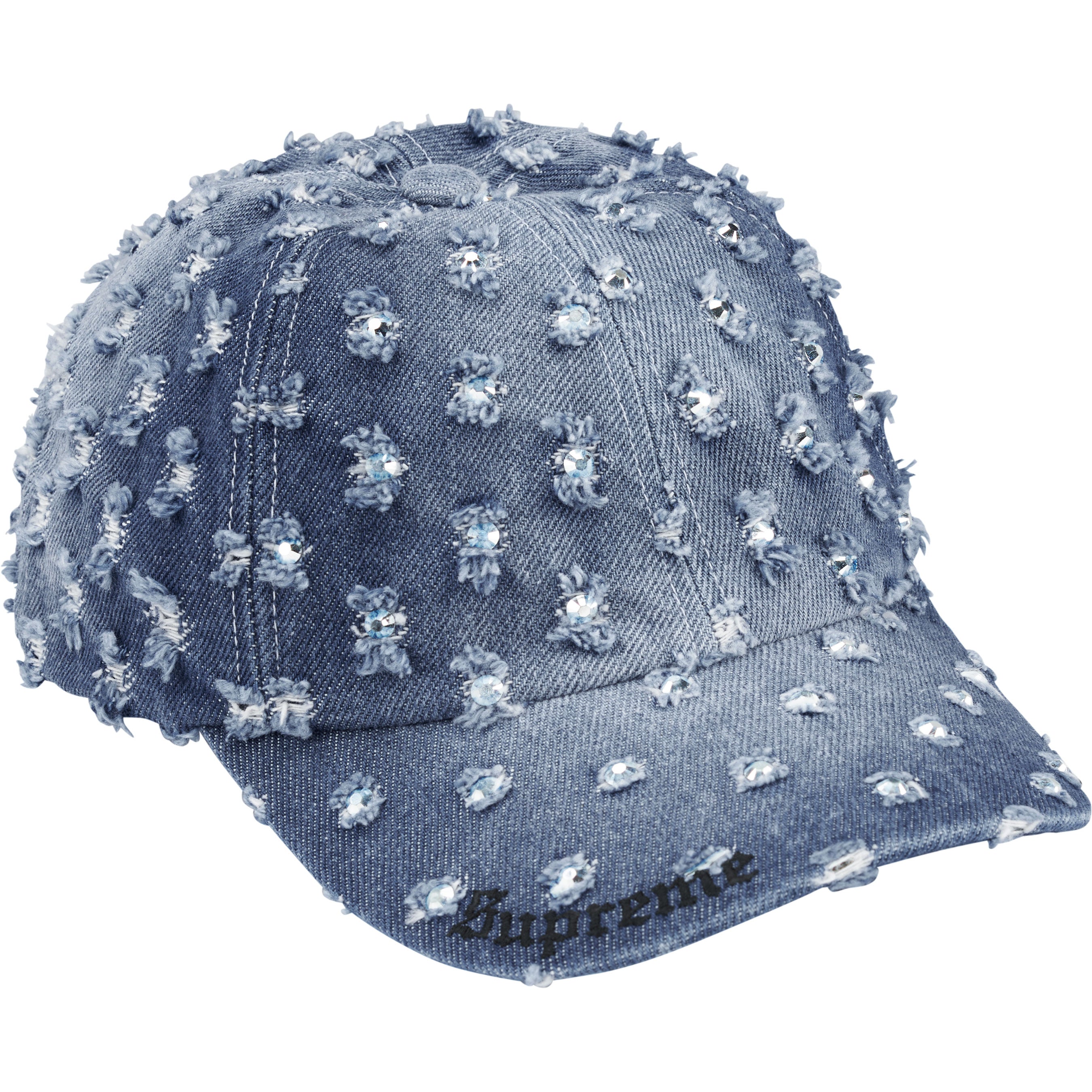Hole Punch Rhinestone Denim 6-Panel