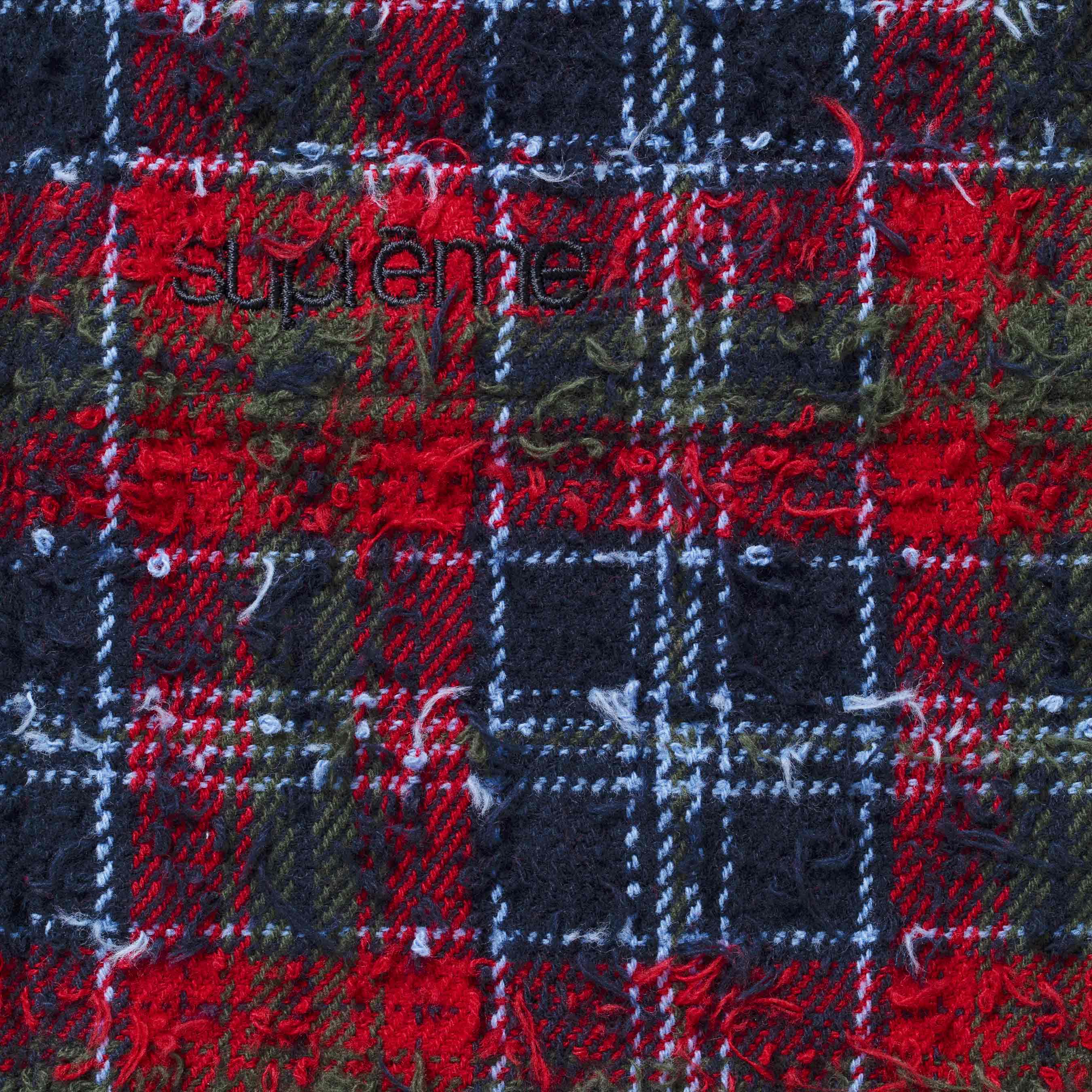 Frayed Textured Plaid Shirt