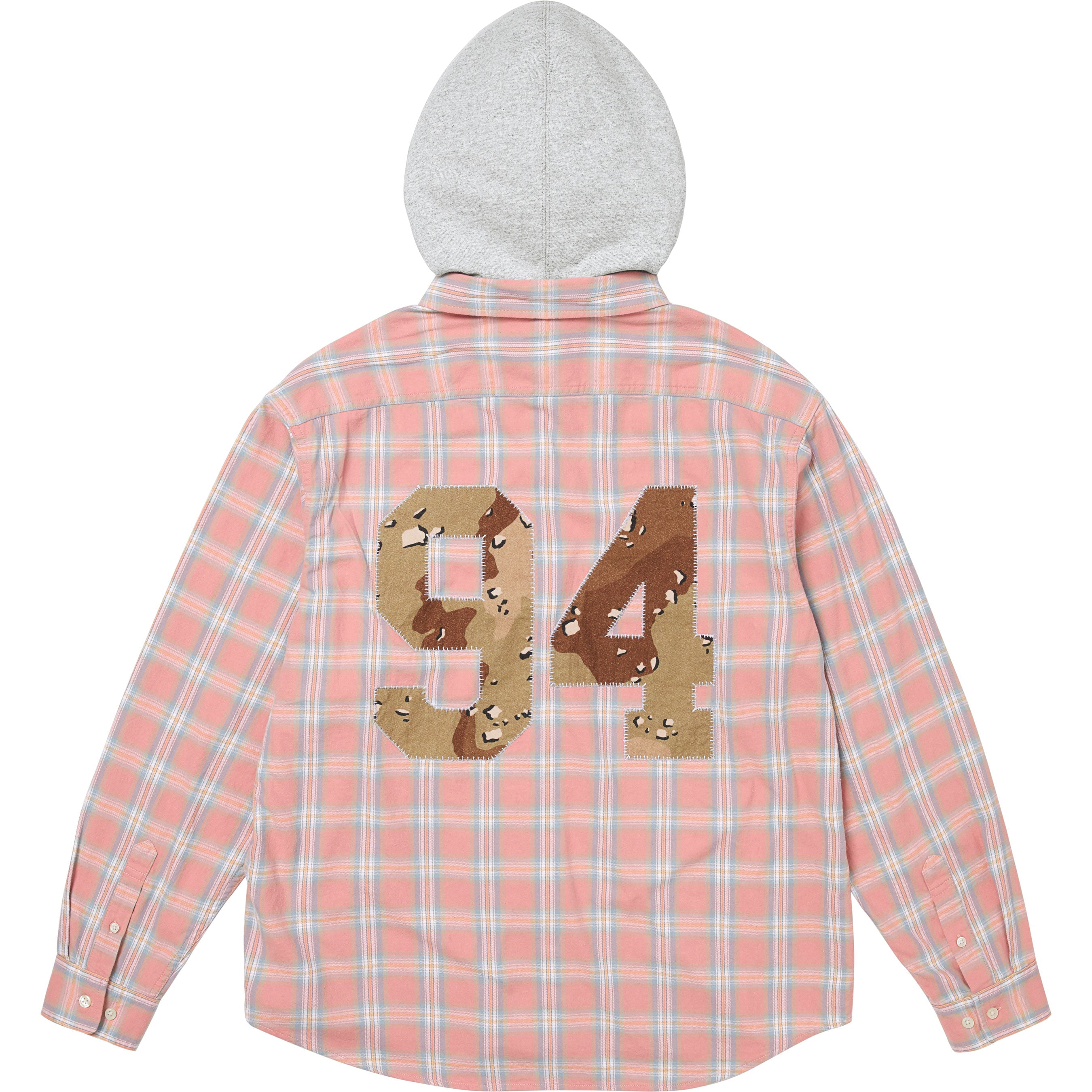 Appliqué Hooded Flannel Shirt