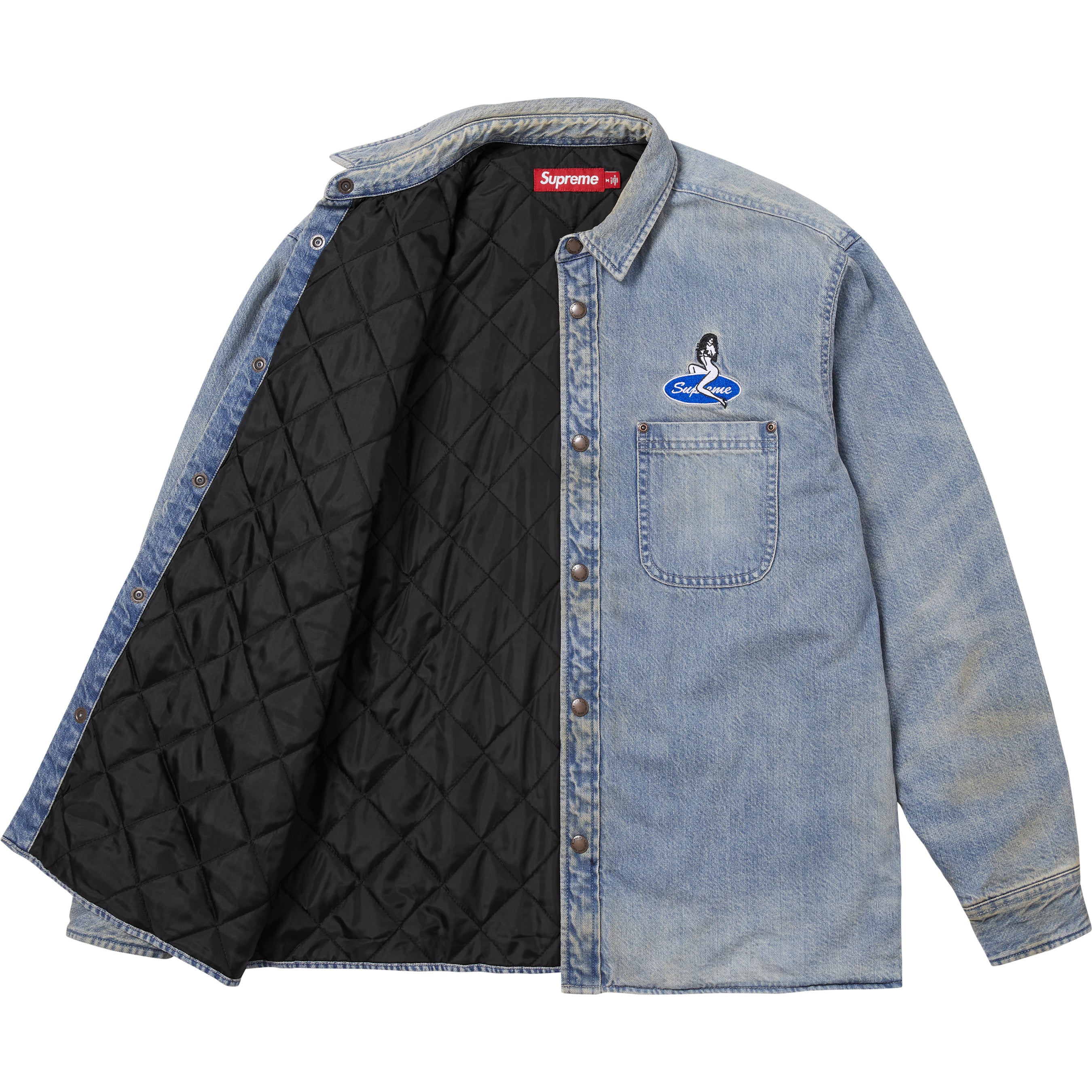 Quilted Lined Denim Snap Shirt