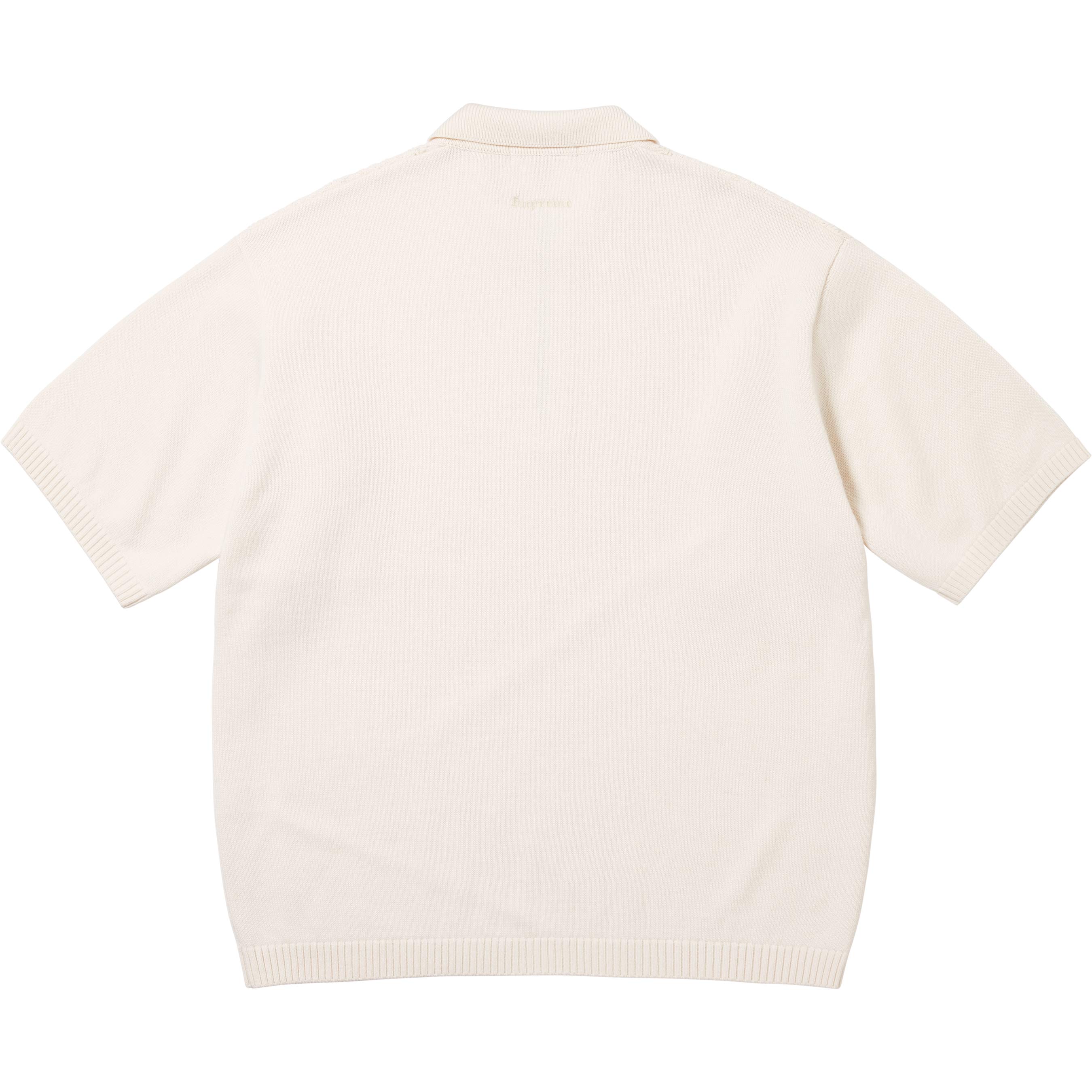 Beaded Zip S/S Polo Sweater