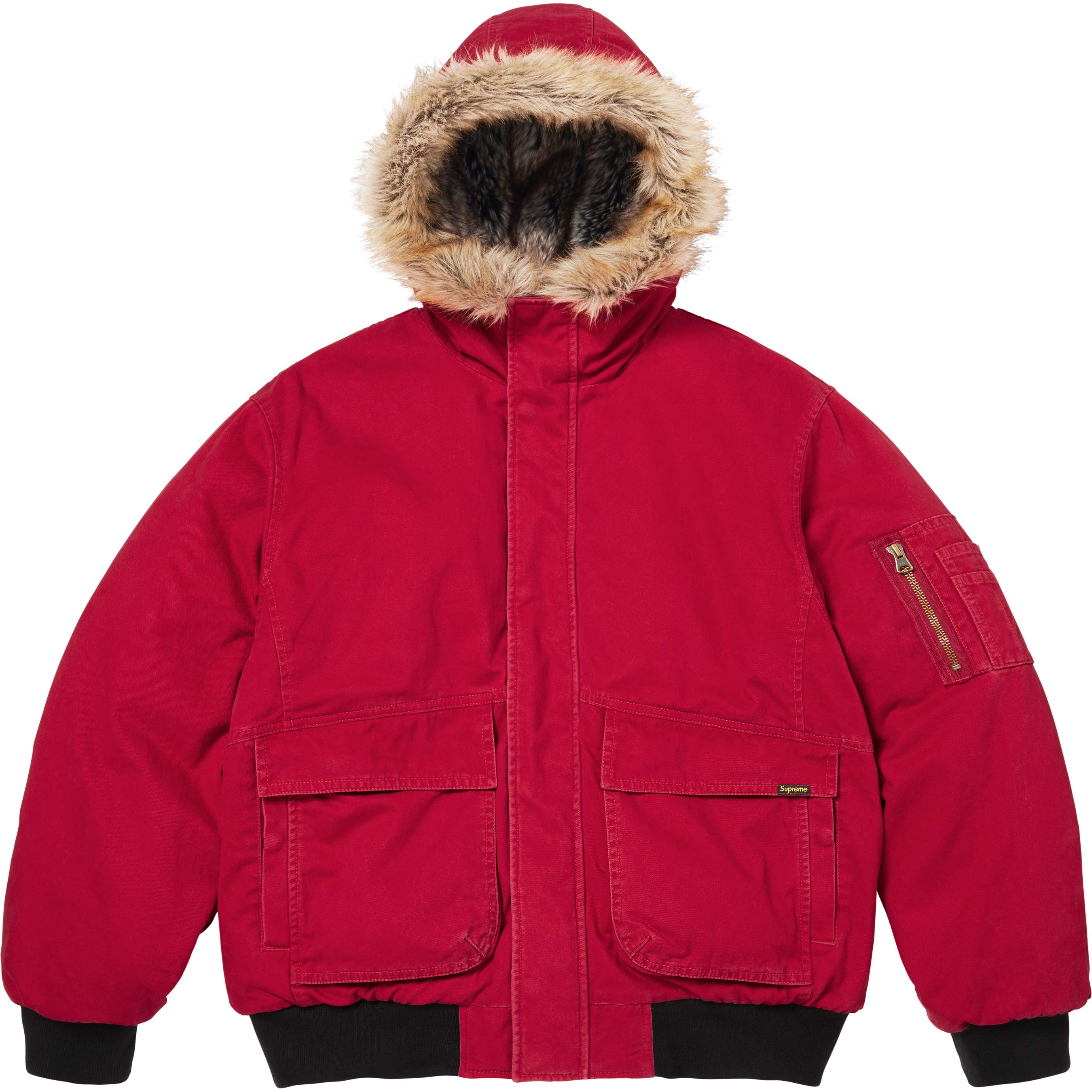 Reversible Faux Fur Hooded Work Jacket