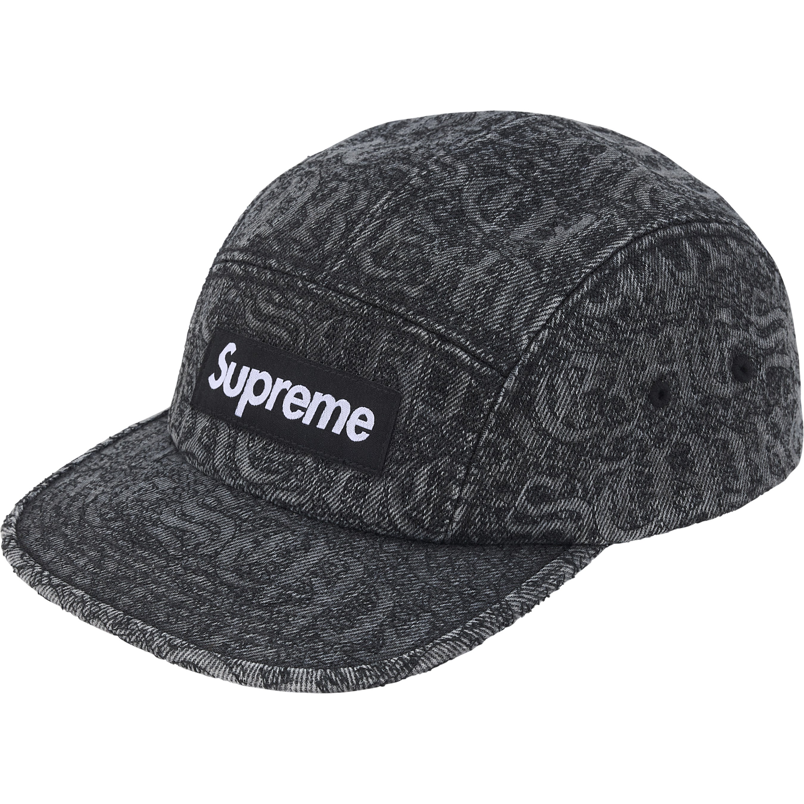 Stitched Old English Denim Camp Cap