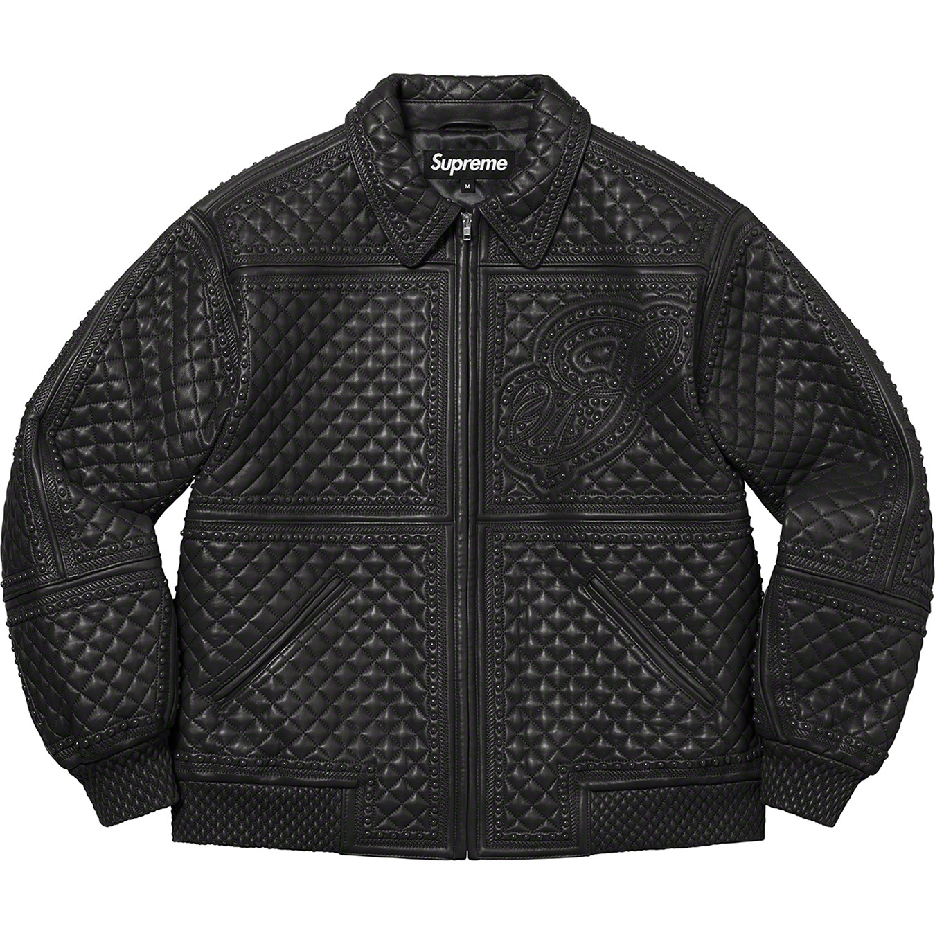 Studded Quilted Leather Jacket