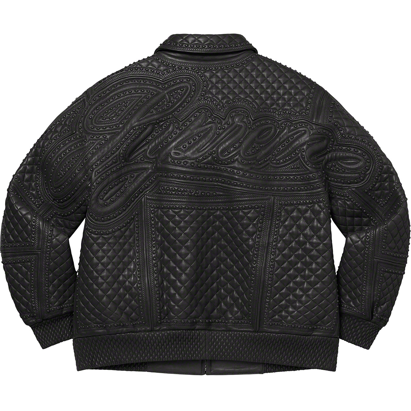 Studded Quilted Leather Jacket